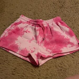 Comfry Women's Pink Tie-Dye Athletic Shorts